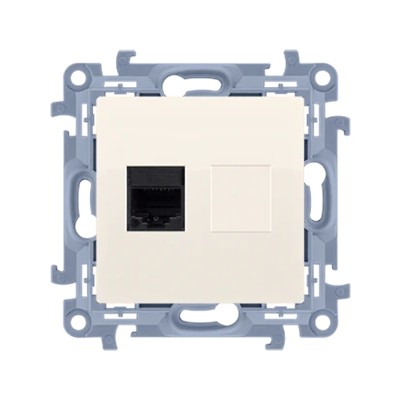 SIMON 10 Single shielded RJ45 computer socket, category 6 cream