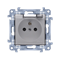 SIMON 10 Single socket outlet for IP44 version - with seal - transparent cover, white, 16A