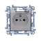 SIMON 10 Single socket outlet for IP44 version - with seal - transparent cover, white, 16A