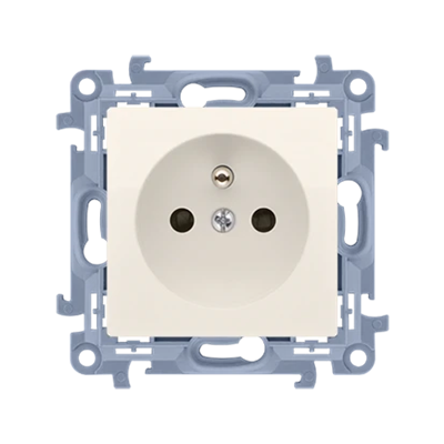 SIMON 10 Single socket outlet with earthing and shutters for current paths (module) 16A 230V cream