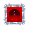 SIMON 10 Single socket-outlet with earthing and shutters for current paths (module) 16A 230V red