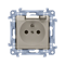 SIMON 10 Single socket-outlet with grounding IP44 with a seal and shutters for current paths (module) 16A 230V cream with a transparent flap