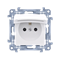 SIMON 10 Single socket-outlet with grounding IP44 with a seal and shutters for current paths (module) 16A 230V white with a flap
