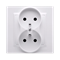 SIMON 10 Toma de corriente doble con puesta a tierra MONOBLOCK (módulo) 16A 230V completo blanco