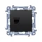 Simon 10 WC-61EXXXX-01-49XX Single computer socket RJ45 category 6 shielded (module); black