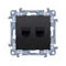 Simon 10 WC-62EXXXX-01-49XX Doppia presa per computer RJ45 categoria 6 schermata (modulo); nera
