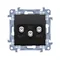 Simon 10 WC-ASK2Fxx-01-49xx Conector doble para antena satelital SAT-SAT-RTV (módulo), 1 entrada: 5 MHz-2,4 GHz; negro