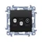 Simon 10 WC-ASK2xxx-01-49xx Double satellite antenna socket SAT -SAT -RTV (module), 1x input: 5 MHz-2.4 GHz; black
