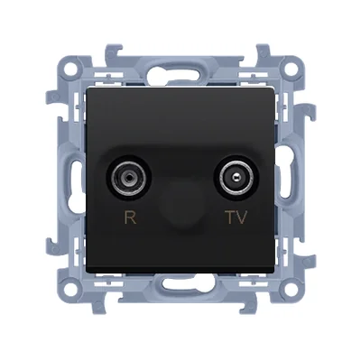 Simon 10 WC-AZxxxxx-01-49xx R-TV antenna terminal socket for pass-through sockets 10 dB (module), 1x input: 5-862 MHz; black