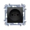Simon 10 WC-G1xxxxx-01-49xx Presa singola senza messa a terra (modulo) 16A, 250V~, morsetti a vite; nera