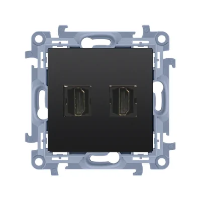 Simon 10 WC-GHDMI2x-01-49xx HDMI-Buchse Version 1.4 doppelt (Modul); schwarz