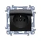 Simon 10 WC-GZ1BCUXX-01-49X IP44 socket without seal, flap in the same color as the cover (module) 16A, 250V~, quick connectors; black! Frame seal required