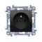 Simon 10 WC-GZ1CXXXX-01-49X Prise simple avec mise à la terre (module) 16 A, 250 V~, connecteurs rapides ; noir