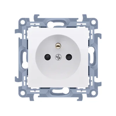 Simon 10 WC-GZ1CZxxx-01-11x Single socket with grounding and current circuit shutters (module) 16A, 250V~, quick connectors; white