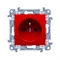 Simon 10 WC-GZ1CZxxx-01-22x Presa singola con messa a terra e otturatori di percorso corrente (modulo) 16A, 250V~, connettori rapidi. Colore rosso.
