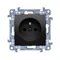 Simon 10 WC-GZ1CZXXX-01-49X Single socket with grounding and current circuit shutters (module) 16A, 250V~, quick connectors; black