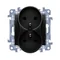 Simon 10 WC-GZ2MZxx-01-49xx Presa doppia con messa a terra e otturatori di percorso corrente (modulo) 16A, 250V~, morsetti a vite; nera
