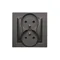 Simon 10 WC-GZ2XXXX-01-49XX Double socket with grounding, monobloc, 16A, 250V~, screw terminals; black *Complete - not for frames
