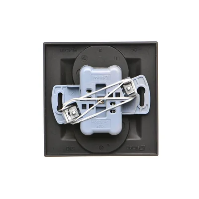 Simon 10 WC-GZ2XXXX-01-49XX Double socket with grounding, monobloc, 16A, 250V~, screw terminals; black *Complete - not for frames
