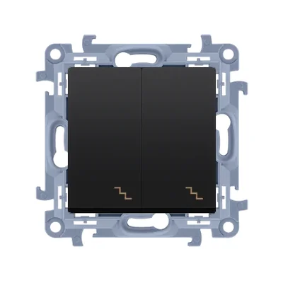 Simon 10 WC-W6x2xxx-01-49xx Interruptor doble para escaleras (módulo) 10AX, 250V~, terminales de tornillo; negro
