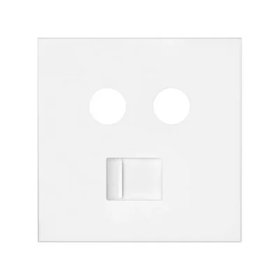 Simon 100 W100-10000072x-230 Cover for R/TV-SAT antenna socket + computer RJ45 cat.6; matt white