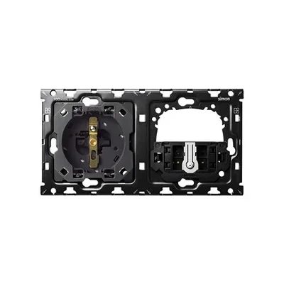Simon 100 W100-10010221x-039 Set a 2 vie: 1 presa + 1 interruttore per scale