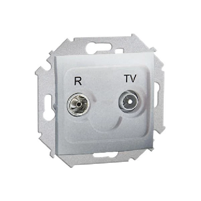 SIMON 15 Aluminium-Terminal-R-TV-Antennendose für Durchgangsdosen