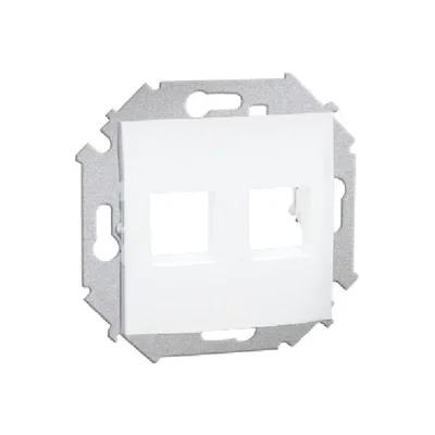 SIMON 15 Couvercle pour prises de communication de données sur Keystone plat double blanc