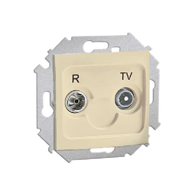SIMON 15 R-TV antenna terminal socket for pass-through sockets beige