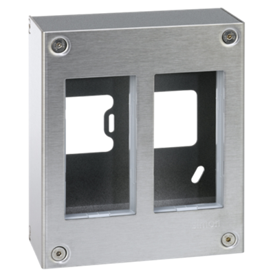 SIMON 500 2-module surface-mounted housing 4xK45 stainless steel