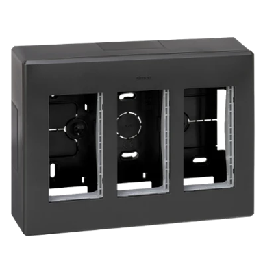 SIMON 500 3-module surface-mounted housing 6xK45 complete gray graphite
