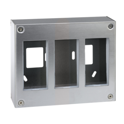 SIMON 500 3-module surface-mounted housing 6xK45 stainless steel