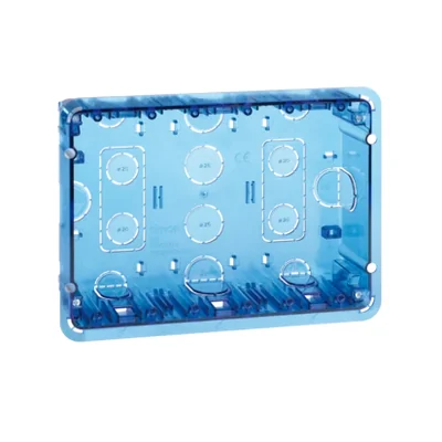 SIMON 500 3-modulová podomítková krabice 6xK45 modrá