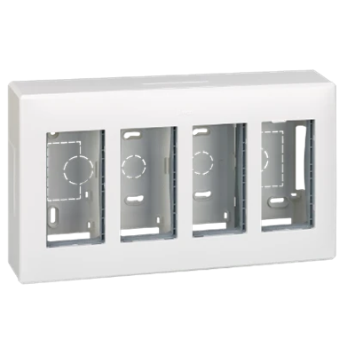 SIMON 500 4-module surface-mounted housing 8xK45 pure white