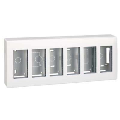 SIMON 500 6-module surface-mounted housing 12xK45 pure white