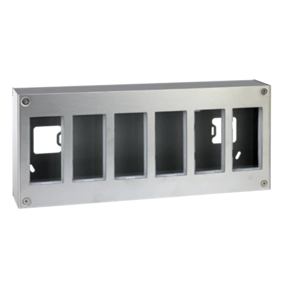 SIMON 500 6-module surface-mounted housing 12xK45 stainless steel