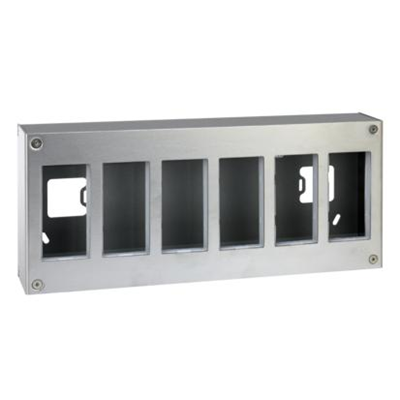 SIMON 500 6-module surface-mounted housing 12xK45 stainless steel