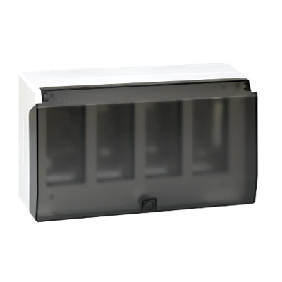 SIMON 500 Aufputzgehäuse mit Abdeckung 4-Modul 8xK45 komplett reinweiß