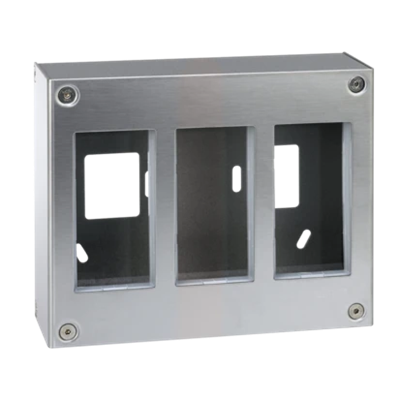 SIMON 500 Boîtier en saillie 3 modules 6xK45 inox