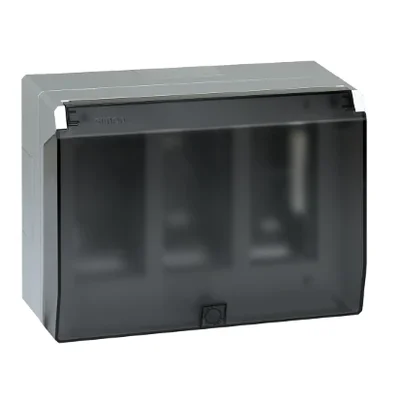 SIMON 500 Caja de superficie con tapa, 3 módulos 6xK45, completa aluminio