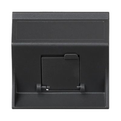 SIMON 500 ICT badge 1xRJ for MD adapters diagonal with cover gray graphite