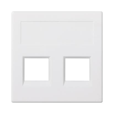 SIMON 500 ICT badge 2xRJ senza cover, universale bianco puro