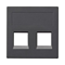 SIMON 500 ICT badge 2xRJ without covers universal gray graphite