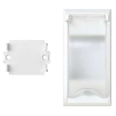 SIMON 500 Placa con tapa para equipos de 2 polos para cajas de suelo blanco puro