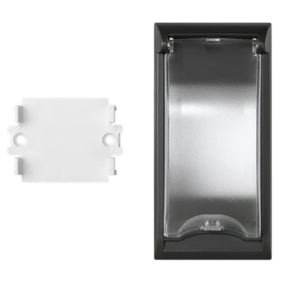 SIMON 500 Plate with a cover for 2-pole apparatus for floor boxes gray graphite