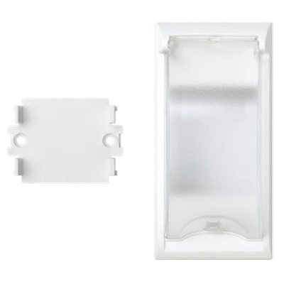 SIMON 500 Plate with a cover for 2-pole switchgear for floor boxes pure white