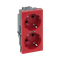 SIMON 500 SCHUKO double socket-outlet with voltage signaling 16A 230V quick connectors/red screw terminals