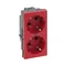 SIMON 500 SCHUKO double socket-outlet with voltage signaling 16A 230V quick connectors/red screw terminals