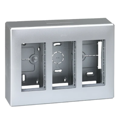 SIMON 500 Surface-mounted 3-module housing 6xK45, complete aluminum