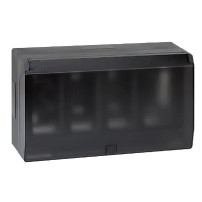 SIMON 500 Surface-mounted housing with a cover, 4-module, 8xK45, complete, graphite gray